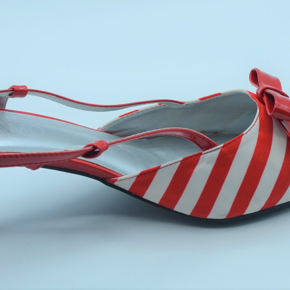 Andiamo-Gordon Red Striped Sling Back Pumps
